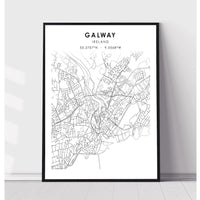Galway, Ireland Scandinavian Style Map Print 