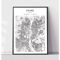 Cairo, Egypt Scandinavian Style Map Print 