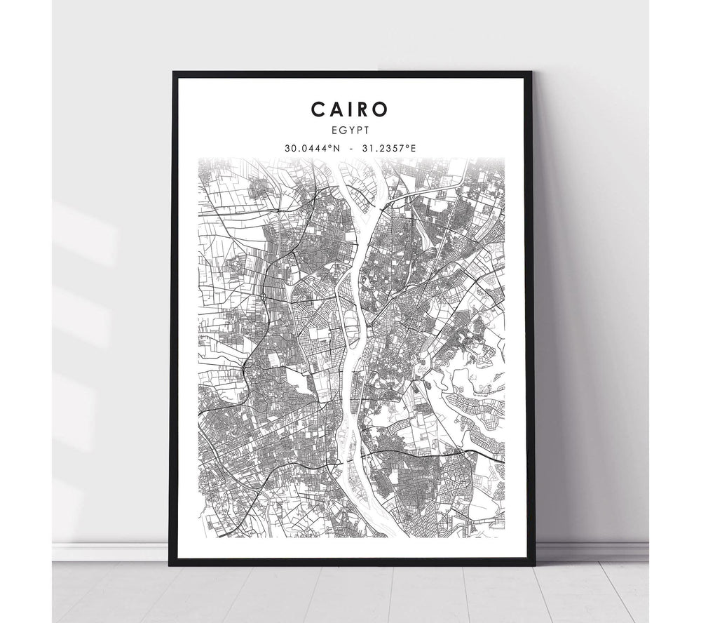 Cairo, Egypt Scandinavian Style Map Print 