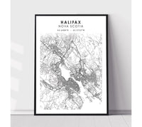 
              Halifax, Nova Scotia Scandinavian Style Map Print 
            