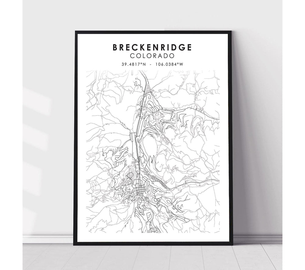 Breckenridge, Colorado Scandinavian Map Print 