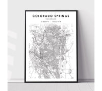 
              Colorado Springs, Colorado Scandinavian Map Print 
            