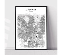 
              Calgary, Alberta Scandinavian Style Map Print 
            