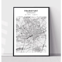Frankfurt, Germany Scandinavian Style Map Print 