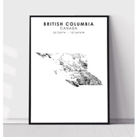 British Columbia,  Scandinavian Style Map Print 