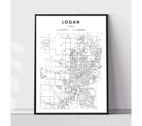 
              Logan, Utah Scandinavian Map Print 
            