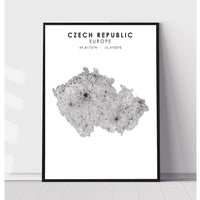 Czech Republic Scandinavian Style Map Print    