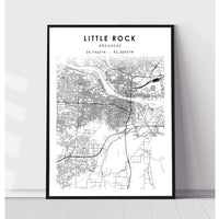 Little Rock, Arkansas Scandinavian Map Print 