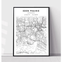 Eden Prairie, Minnesota Scandinavian Map Print 