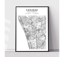 Carlsbad, California Scandinavian Map Print 