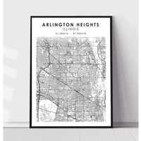 Arlington Heights, Illinois Scandinavian Map Print 