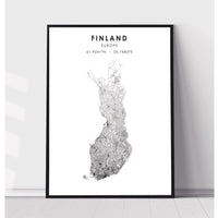 Finland Scandinavian Style Map Print 