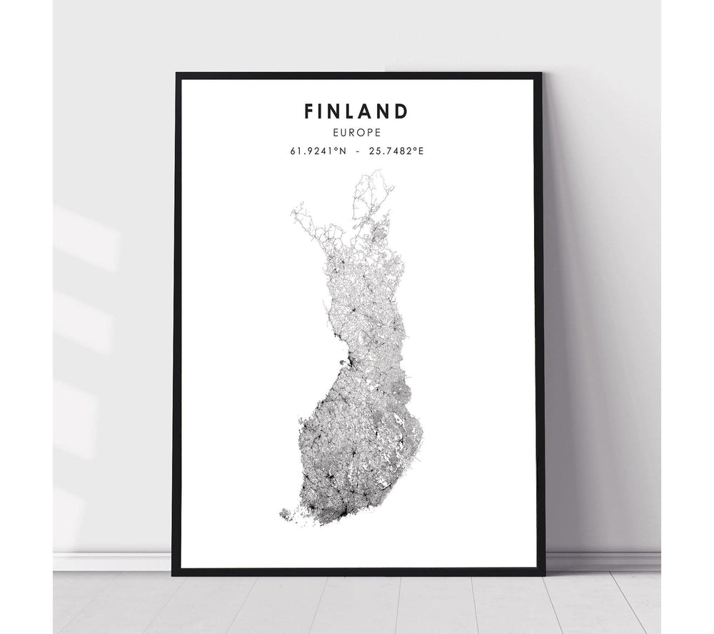 Finland Scandinavian Style Map Print 