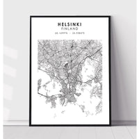 Helsinki, Finland Scandinavian Style Map Print 