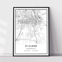 
              St. Cloud, Minnesota Modern City Map Print
            