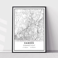 
              Hamden, Connecticut Modern Map Print 
            