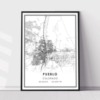 
              Pueblo, Colorado Modern Map Print
            