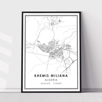 
              Khemis Miliana, Algeria Modern Style Map Print 
            