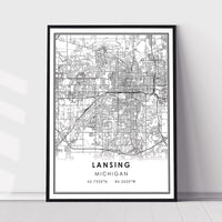 
              Lansing, Minnesota Modern Map Print 
            
