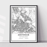 
              Amsterdam, Netherlands Modern Style Map Print 
            