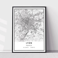 
              Lyon, France Modern Style Map Print 
            