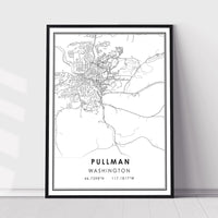 
              Pullman, Washington Modern Map Print 
            