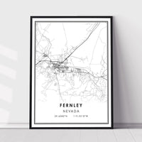 
              Fernley, Nevada Modern Map Print 
            