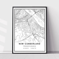 New Cumberland, Pennsylvania Modern Map Print 