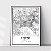 
              Nairobi, Kenya Modern Style Map Print 
            