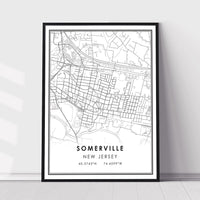 
              Somerville, New Jersey Modern Map Print
            