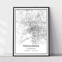 
              Tuscaloosa, Alabama Modern Map Print 
            