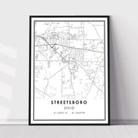 Streetsboro, Ohio Modern Map Print 