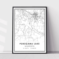 
              Pokegama Lake, Minnesota Modern Map Print 
            