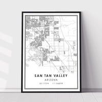 
              San Tan Valley, Arizona Modern Map Print 
            