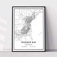 Thunder Bay, Ontario Modern Style Map Print