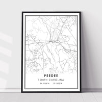 
              Pee Dee, South Carolina Modern Map Print 
            