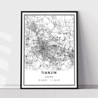 Tianjin, China Modern Style Map Print 