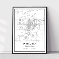 Tahlequah, Oklahoma Modern Map Print