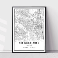 The Woodlands, Texas Modern Map Print 