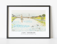 Jan Toorop - View of a Canal with a Sailing Ship (1907)