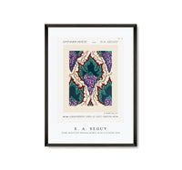 E.A.Seguy - Grape pattern Art Nouveau pochoir print in oriental style