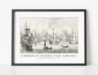 Cornelis ploos van amstel - Zeegezicht met oorlogsvloot-1821
