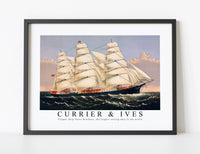 Currier & Ives - Clipper Ship Three Brothers, the largest sailing ship in the world