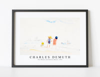 Charles demuth - Two Women and Child on Beach-1916