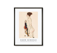 Egon Schiele - Standing Nude woman with a Patterned Robe 1917