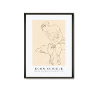Egon Schiele - Naked lady. Seated Woman in Corset and Boots 1918