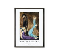 William Blake - Man supporting a supine woman, an aged man with bell, and a woman in a blue dress raising arms 1752-1827
