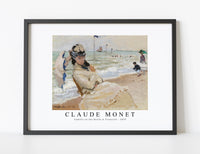 Claude Monet - Camille on the Beach in Trouville 1870