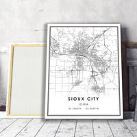 
              Sioux City, Iowa Modern Map Print 
            