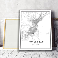 
              Thunder Bay, Ontario Modern Style Map Print
            